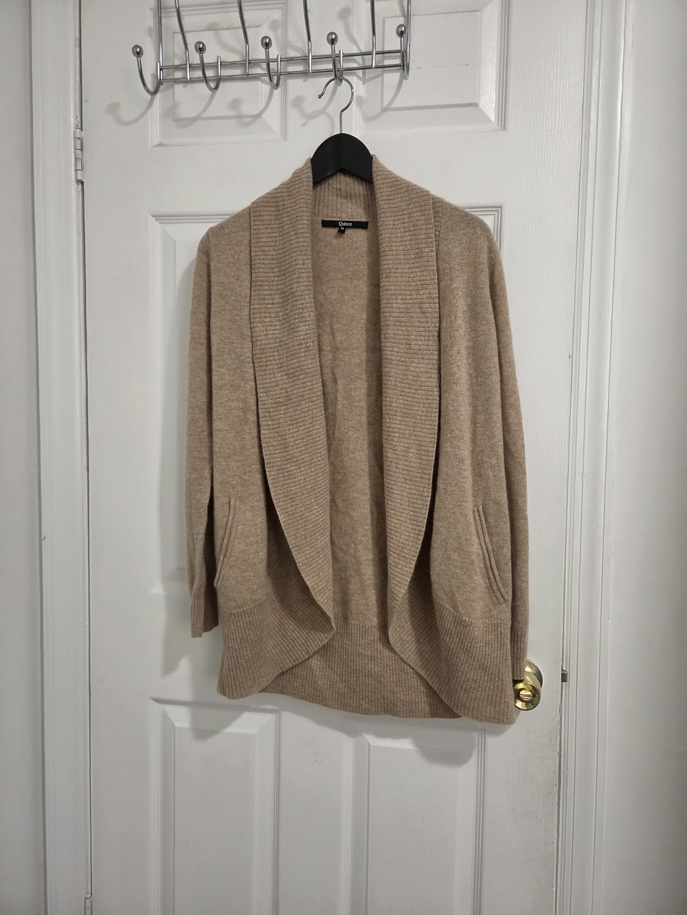 Quince Open-Front Shawl Collar Cardigan 100 Cashmere